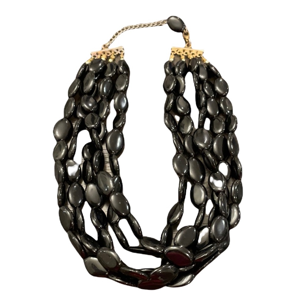 Black beaded necklace